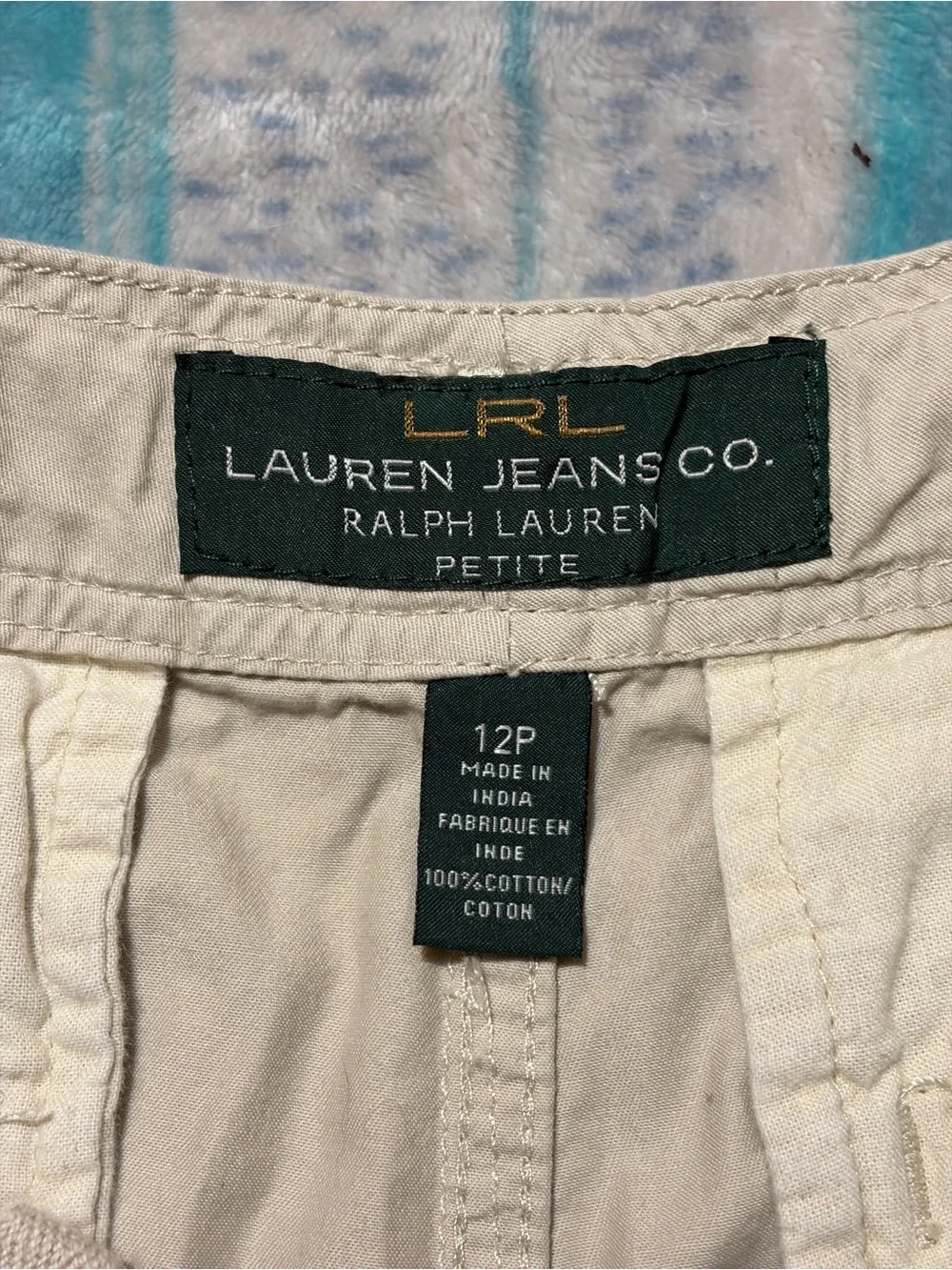 Lauren Jeans Co Ralph Lauren Light Beige Drawstring Cargo Shorts 12P